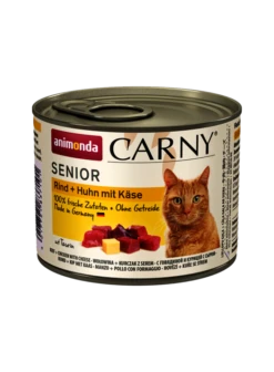 ANIMONDA Cat Carny Senior Bœuf + Poulet Au Fromage 200g X12