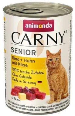 ANIMONDA Chat Carny Senior Goût : Bœuf, Poulet, Fromage 400gx6