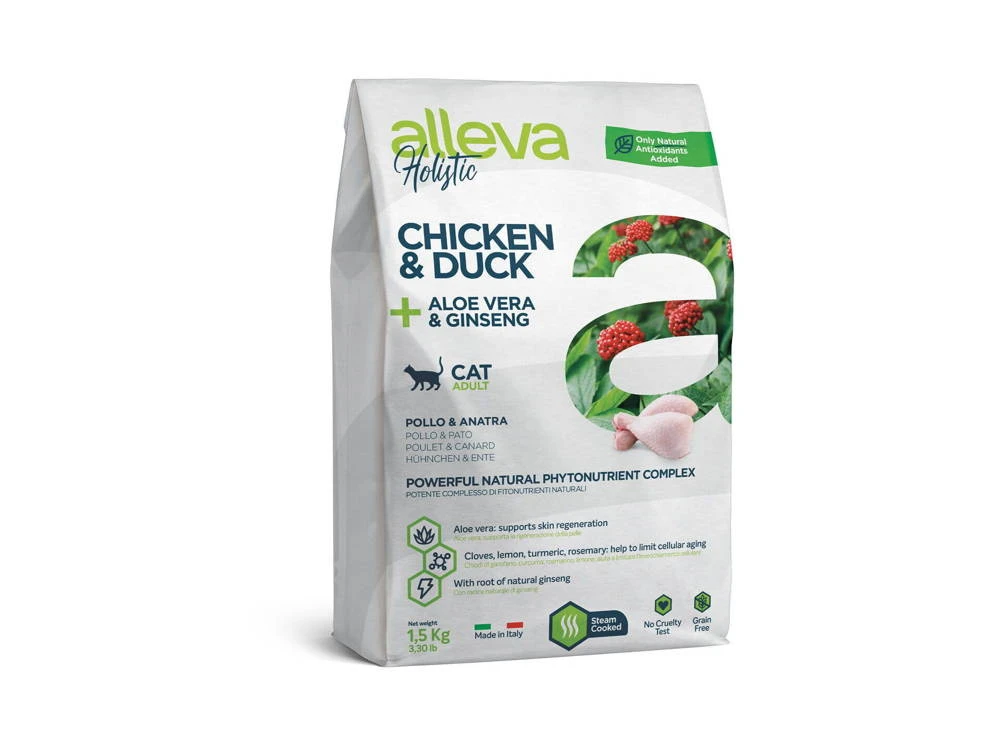 Alleva Holistic (chat Adulte) Poulet Et Canard + Aloe Vera Et Ginseng 10kg 3 Alleva Holistic (chat Adulte) Poulet Et Canard + Aloe Vera Et Ginseng 10kg