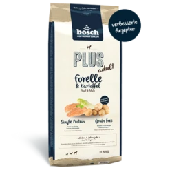 BOSCH Plus Adult Truite & Pommes De Terre 12.5kg+Surprise Gratuite Pour Chien -ROYAL CANIN Soldes Magasin fre pl BOSCH Plus Adult Truite Pommes de terre 12 5kg 12634 1
