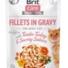 BRIT CARE Cat Pouches Fillets In Gravy With Tender Turkey & Savory Salmon 85g X12 -ROYAL CANIN Soldes Magasin fre pl BRIT CARE Cat Pouches Fillets in Gravy with Tender Turkey Savory Salmon 85g x12 30057 1