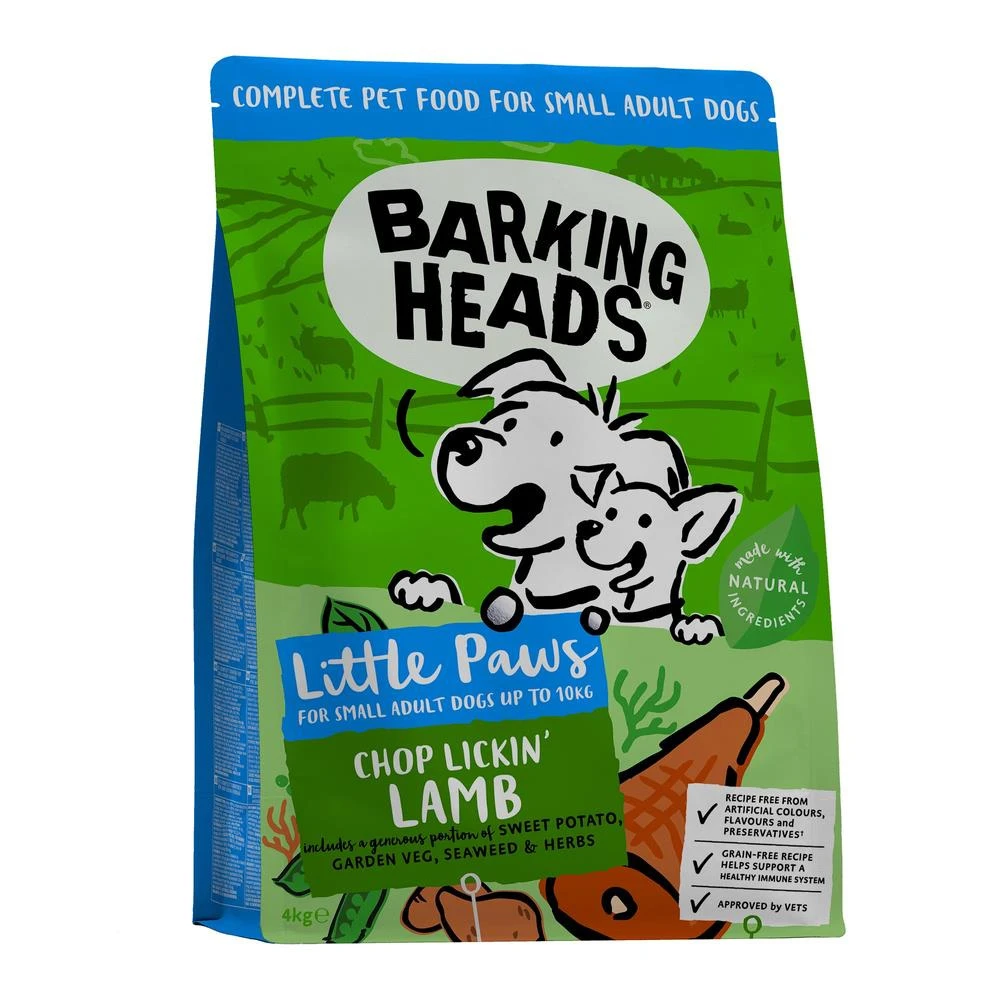 Barking Heads Little Paws Chop Lickin' Agneau Pour Adultes De Petites Races 4kg 3 Barking Heads Little Paws Chop Lickin' Agneau Pour Adultes De Petites Races 4kg