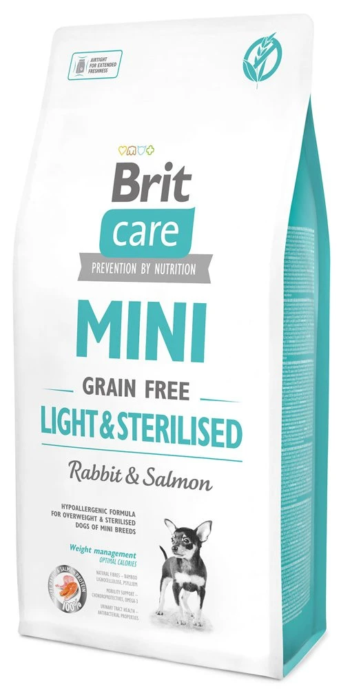 Brit Care Mini Grain Free Light & Sterilized Avec Lapin Et Saumon 2kg 3 Brit Care Mini Grain Free Light & Sterilized Avec Lapin Et Saumon 2kg