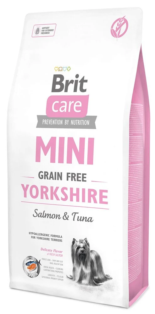 Brit Care Mini Grain Free Yorkshire Avec Saumon Et Thon 2kg 3 Brit Care Mini Grain Free Yorkshire Avec Saumon Et Thon 2kg