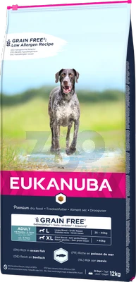 Meilleures ventes 3 EUKANUBA Adult Large Grain Free 12kg + Surprise Gratuit Pour Votre Chien