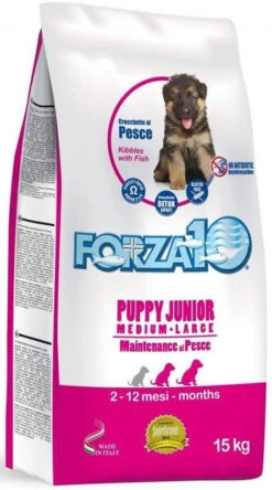 FORZA10 PUPPY JUNIOR AVEC POISSON Pour Chiots De Grande Et Moyenne Taille 12,5kg