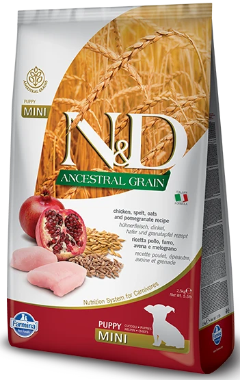 Farmina N&D Ancestral Grain Canine POULET & POMEGRANAT PUPPY MINI 2,5kg 3 Farmina N&D Ancestral Grain Canine POULET & POMEGRANAT PUPPY MINI 2,5kg