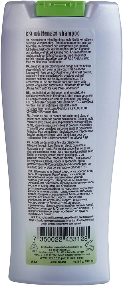 K9 Shampooing Pour Pelage Blanc 300 Ml 4 K9 Shampooing Pour Pelage Blanc 300 Ml – Image 2