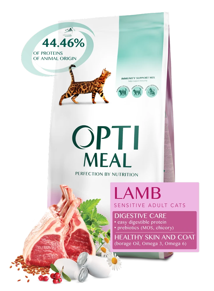 OPTIMEAL Adulte Chats Avec Agneau SENSIBLE 10kg 3 OPTIMEAL Adulte Chats Avec Agneau SENSIBLE 10kg