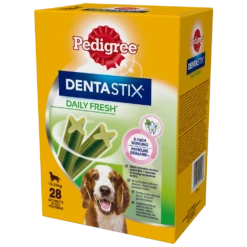 PEDIGREE® DentaStix™ Daily Fresh - Aliment Complémentaire Au Goût De Poulet, Pour Races De Taille Moyenne - 4x180g