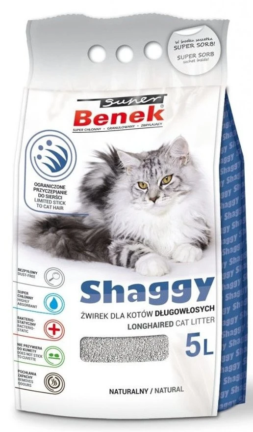SUPER BENEK Litière Shaggy - Litière Pour Chats à Poils Longs 5L 3 SUPER BENEK Litière Shaggy - Litière Pour Chats à Poils Longs 5L