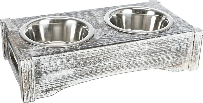 Trixie Ensemble De Bols En Bois/acier 42x10x22cm 3 Trixie Ensemble De Bols En Bois/acier 42x10x22cm
