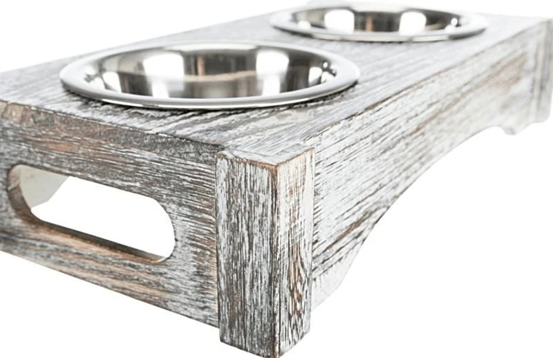 Trixie Ensemble De Bols En Bois/acier 42x10x22cm 5 Trixie Ensemble De Bols En Bois/acier 42x10x22cm – Image 3