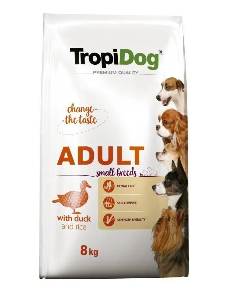 Tropidog Premium Adult Small Breeds Avec Canard Et Riz 8kg+Surprise Gratuite Pour Chien 3 Tropidog Premium Adult Small Breeds Avec Canard Et Riz 8kg+Surprise Gratuite Pour Chien