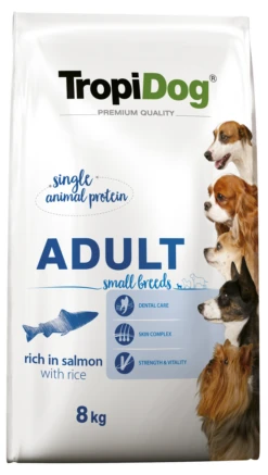 Tropidog Premium Adultes Petites Races Saumon Et Riz 8kg
