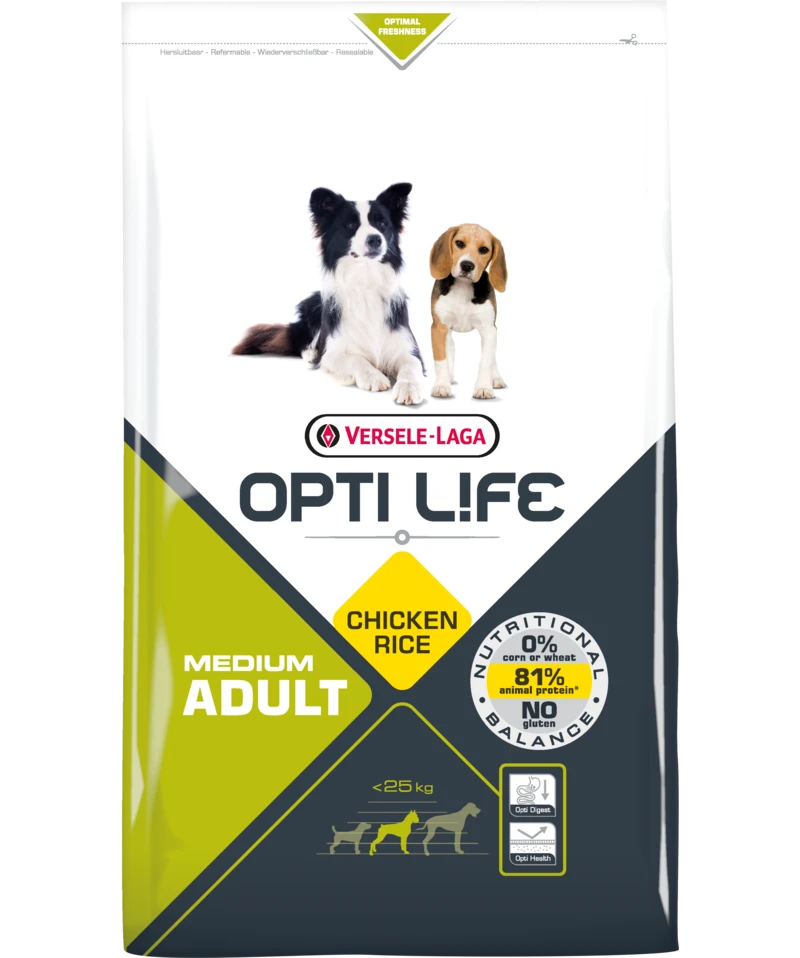 VERSELE-LAGA Opti Life Adulte Medium Au Poulet 2.5kg 4 VERSELE-LAGA Opti Life Adulte Medium Au Poulet 2.5kg – Image 2
