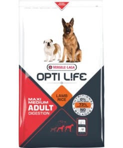 Versele-Laga Opti Life Adult Digestion Medium&Maxi Agneau Avec Riz 12,5 Kg -ROYAL CANIN Soldes Magasin fre pl Versele Laga Opti Life Adult Digestion Medium Maxi Agneau Avec Riz 12 5 kg 15482 2