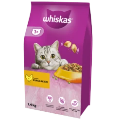 WHISKAS Adult 1.4 Kg - Aliment Complet Sec Pour Chats Adultes, Avec Du Poulet Délicieux