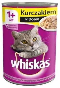 WHISKAS Adulte - Nourriture Humide Pour Chats Avec Du Poulet En Sauce 400g X 12