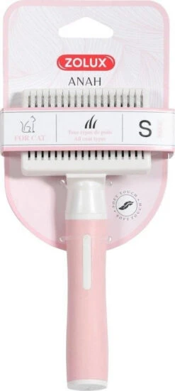 Zolux Anah Brosse Avec Aiguilles Rétractables Pour Chats S Poudre Rose